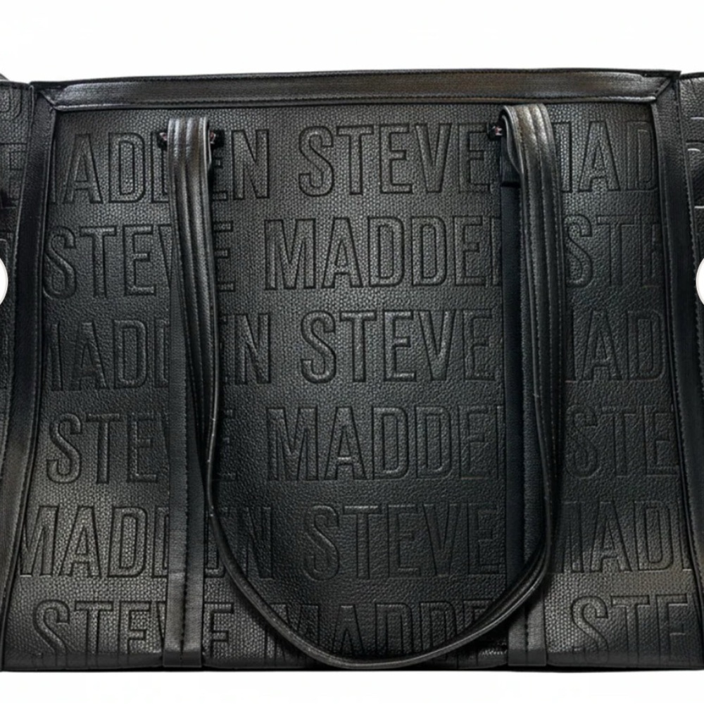 Steve Madden Black Embossed Tote Bag - Picture 2 of 5
